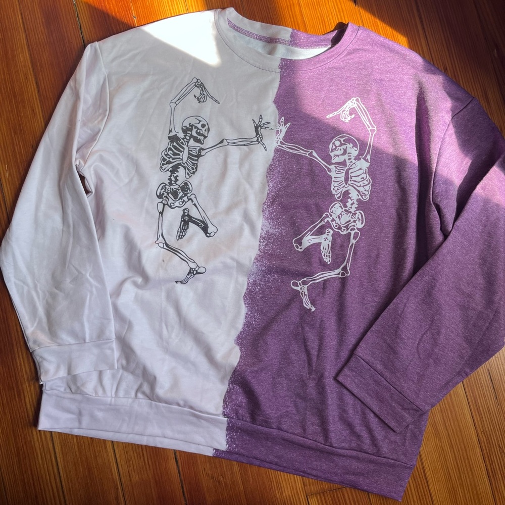 Color Block Skeleton crew neck